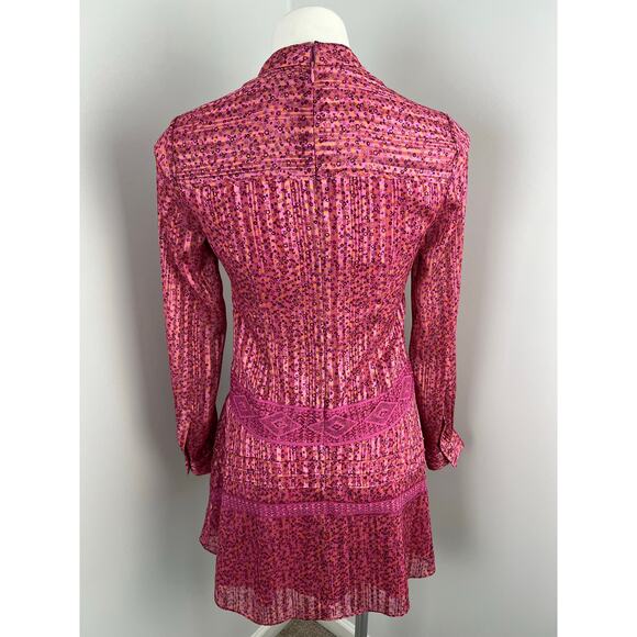 Derek Lam 10 Crosby Metallic and Lace Mini Shift Dress 0 - Picture 4 of 8